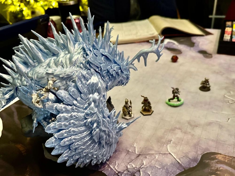 The party facing off against the BBEG, Auril, the lesser god of Winter and Ice.