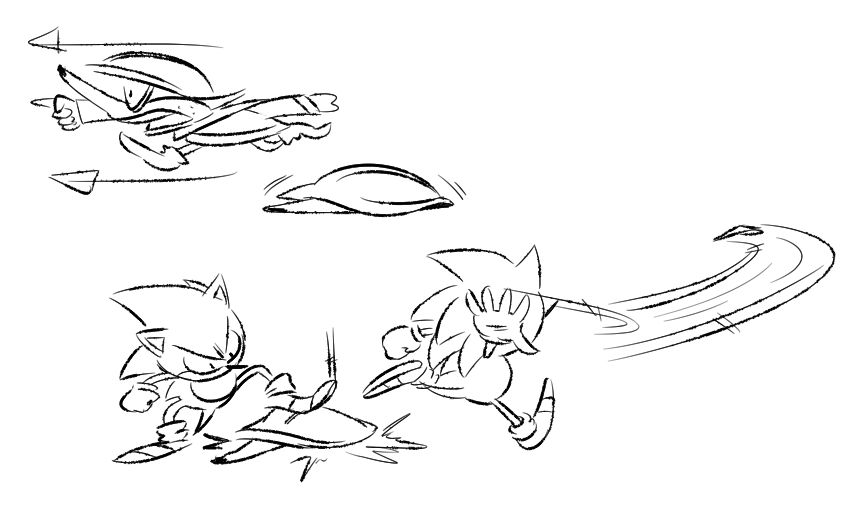 Sonic tossing Antoine away like a frisbee