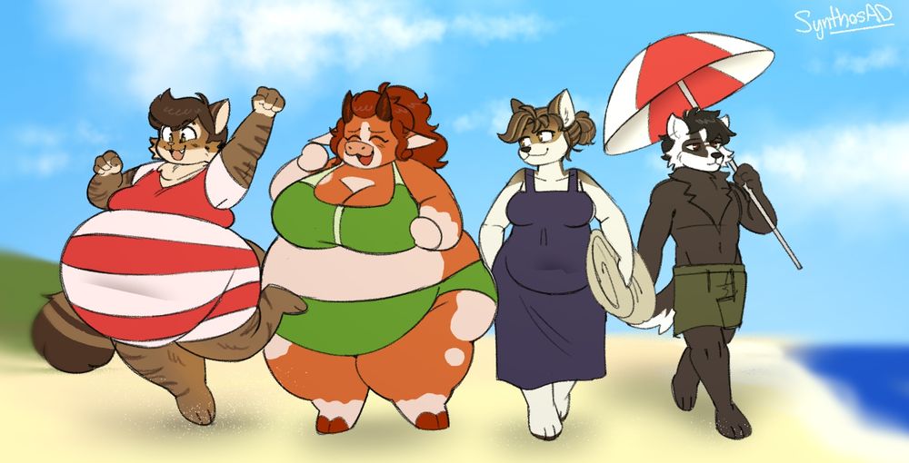 From left to right: Hugo Chapman, Hazel Hereford, Sally Marshall and Arlo Wood.

These four are on a day trip to the beach thanks to Hugo, since, although they are his employees, they are also his friends, and he loves to treat his friends to stuff whenever he can.