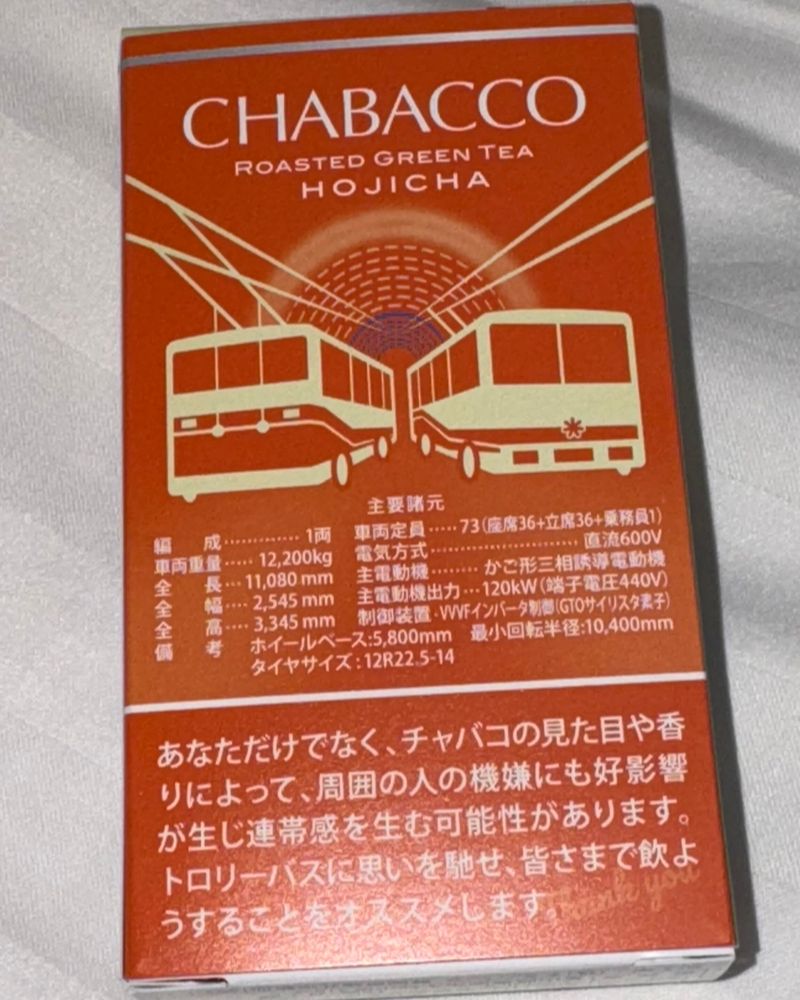 ちゃばこ、箱の裏面。