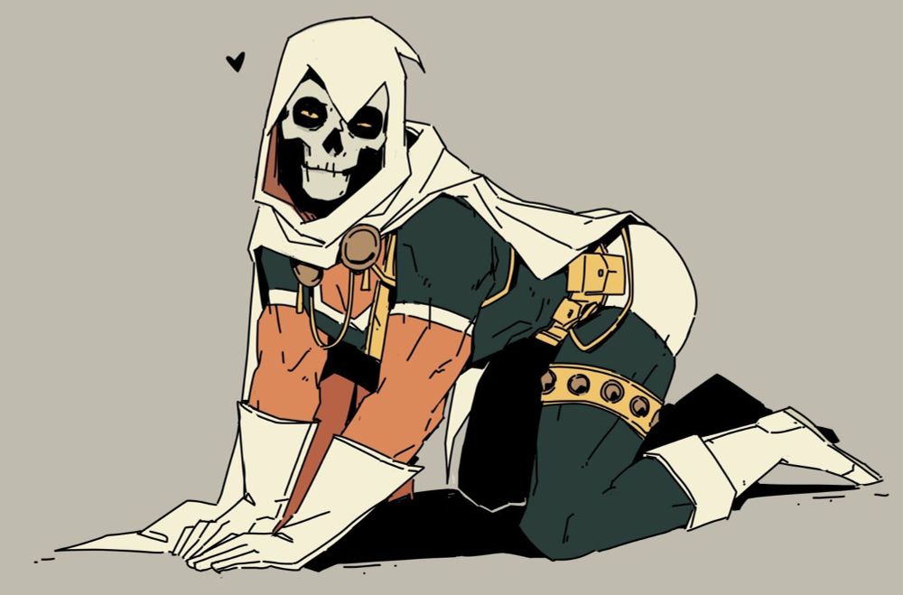 Taskmaster doing a babygirl pose.