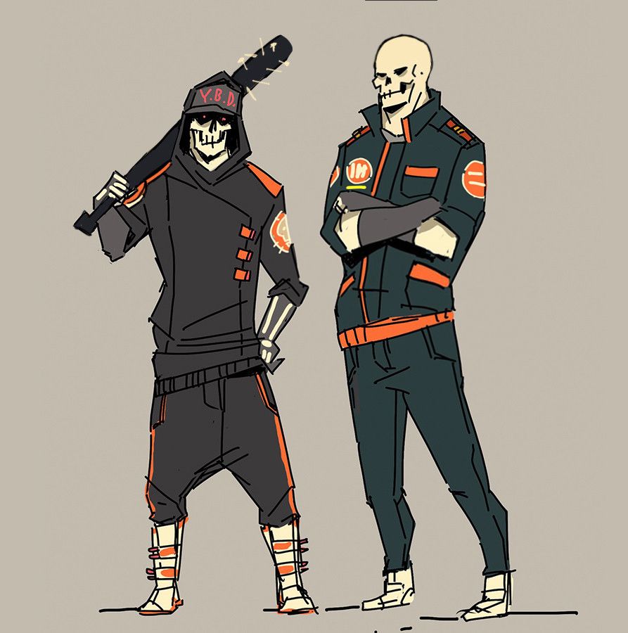 Doodle of Fritz and Kotsu, my skull boy characters. #kimgakaku