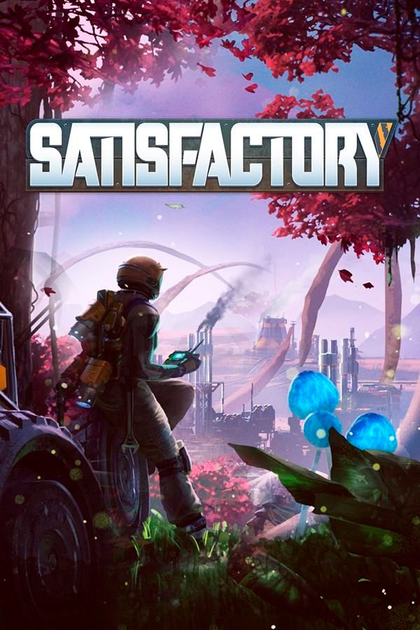 Cover art for the game Satisfactory.