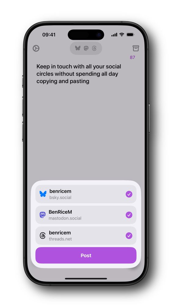 A promo screenshot for Croissant, showing the account picker 