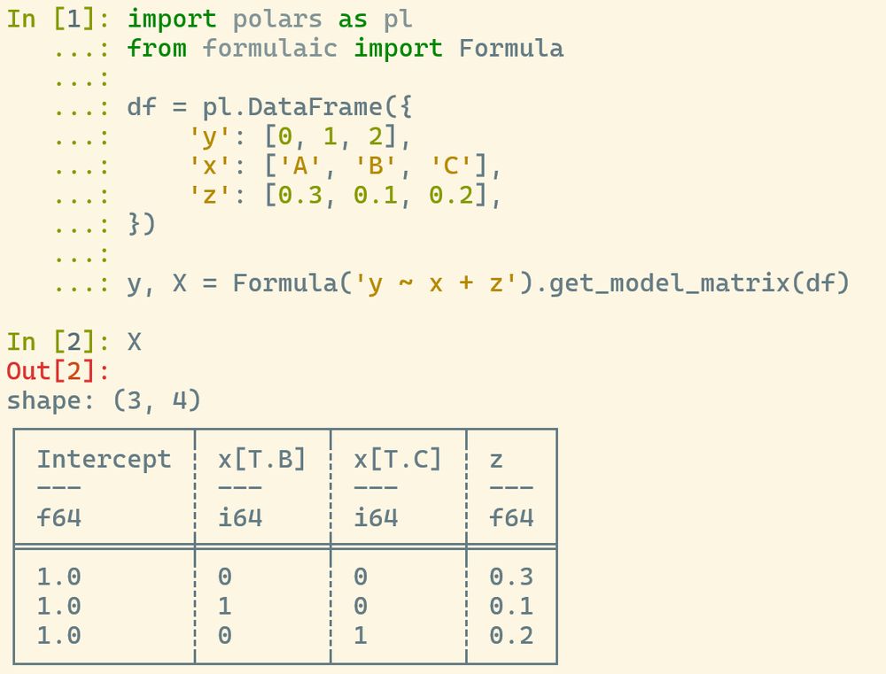 Demo of Formulaic with native Polars support