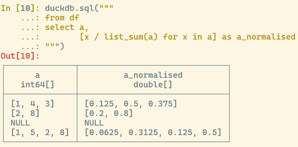 List normalisation in DuckDB