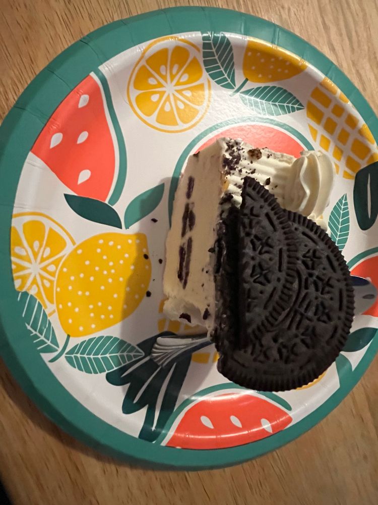 A slice of ice cream birthday cake 