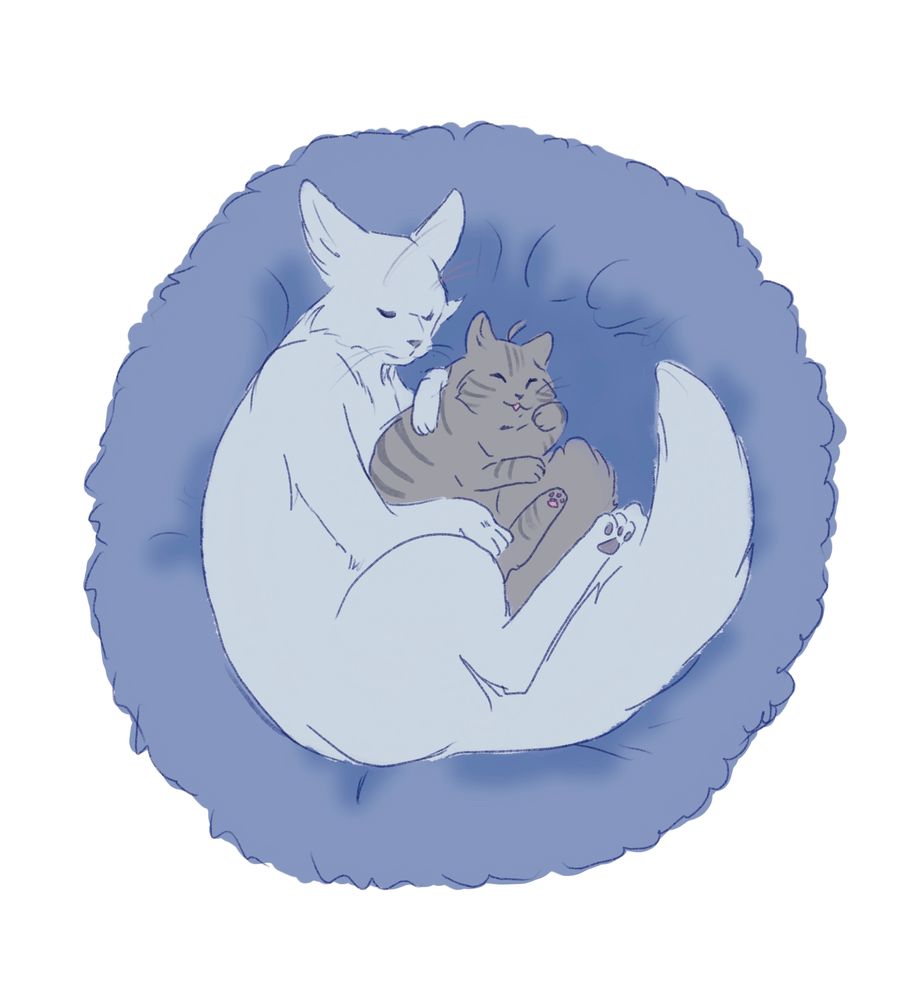 2024 Commission
Large Kitty Estinyan spooning/protecting his Smol Kitty Mata