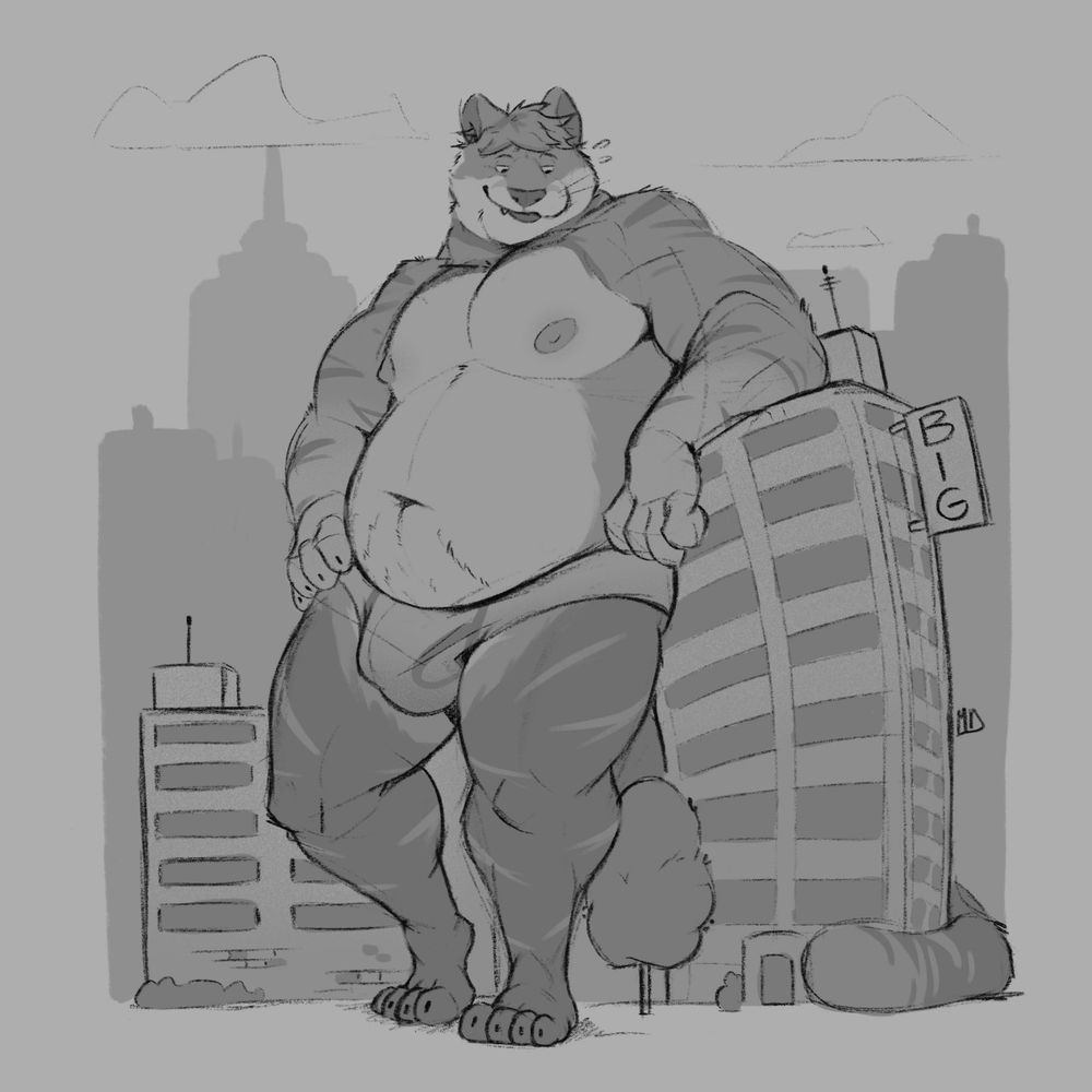 Macro NellyCat in some tight undies while leaning against a skyscraper 