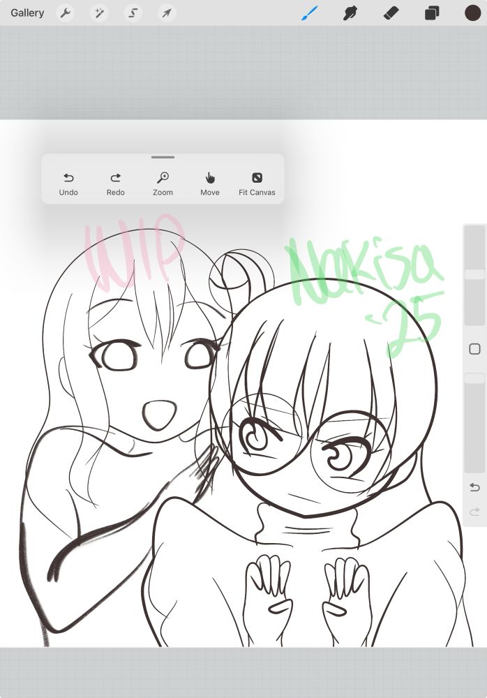 Rough sketch of Hanamaru as Glinda and outline of Yohane as Elphaba 