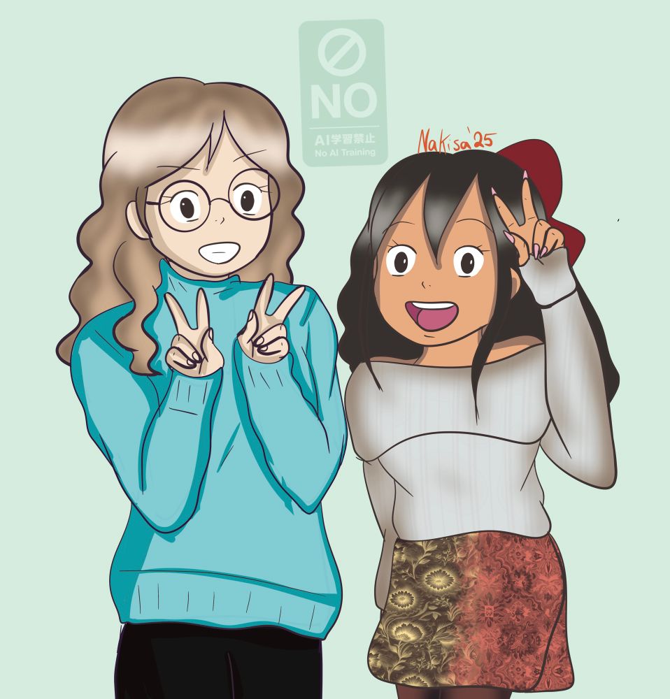 My friend (left) and me (right) in Ghibli style!