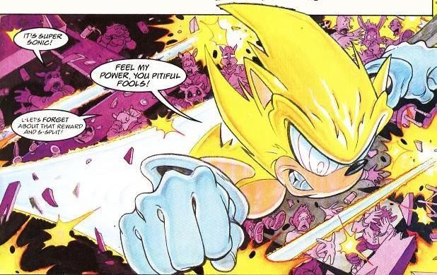 Super Sonic by Richard Elson, from Sonic the Comic UK magazine