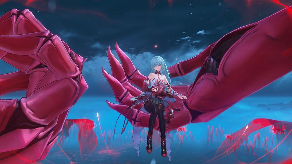 Same idle of Phrolova but this time she's sitting on one echo hand 