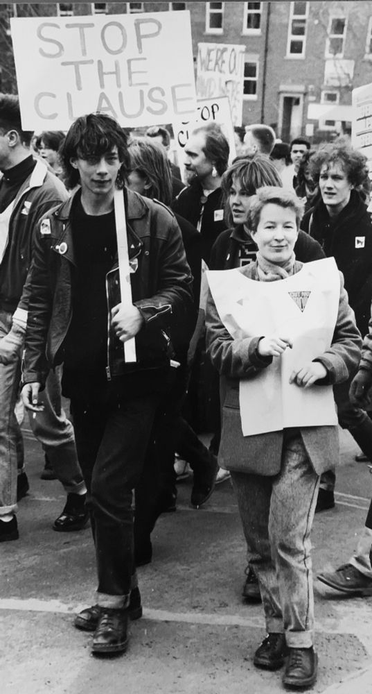 Me on a Stop the Clause (what would become Section 28, prohibiting the ‘promotion of homosexuality’ in law) in 1988. 