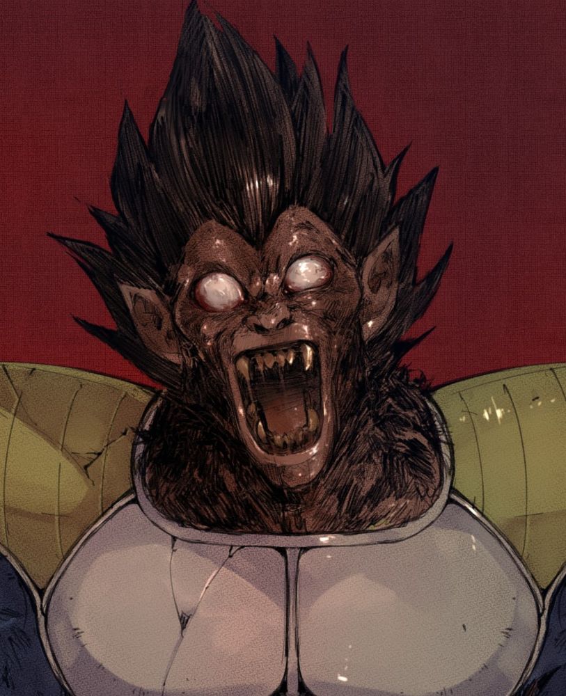 Vegeta mid-Oozaru transformation