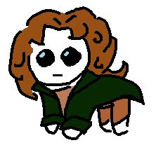 An ms paint drawing of The 8th Doctor from Doctor who as the TBH creature, also known as the Autism Creature.