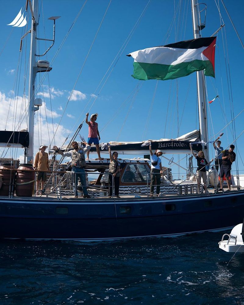 Humanitarian aid sailing from Italy to Gaza on the ship 'Madleen'