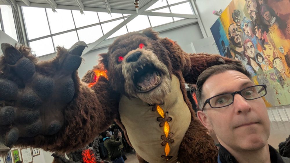 Me being attacked by a big bear named Tibbers.