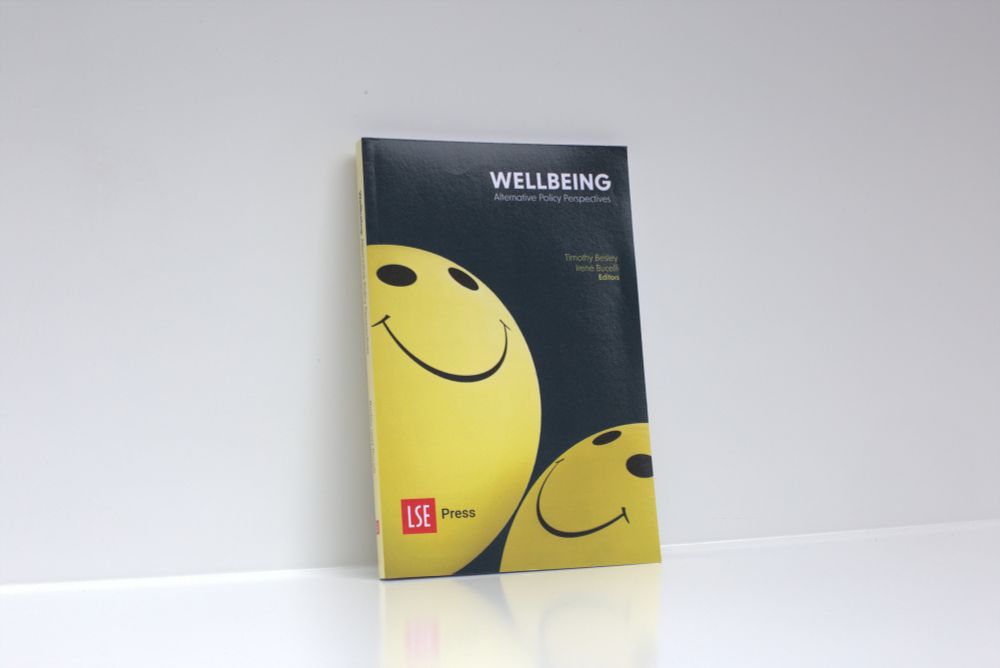 Cover of the book Wellbeing ed. Timothy Besley and Irene Bucelli.