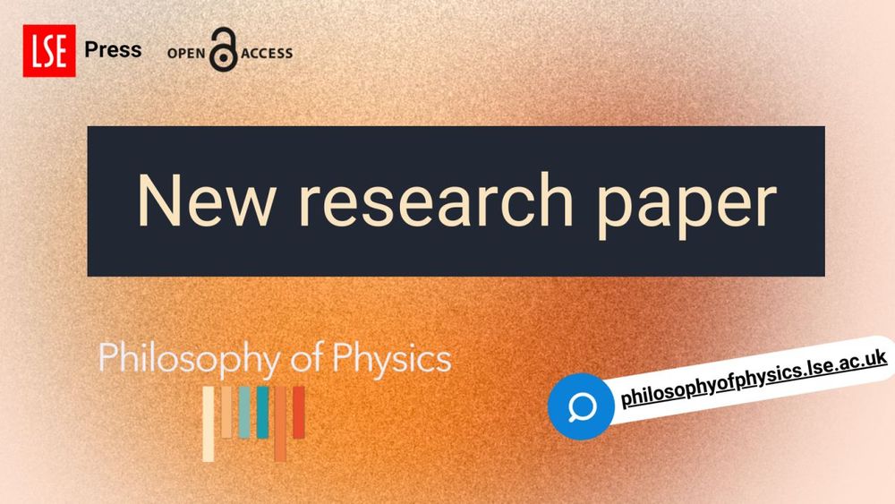 Graphic with LSE Press, Open Access and Philosophy of Physics logo. Text reads New research paper. 