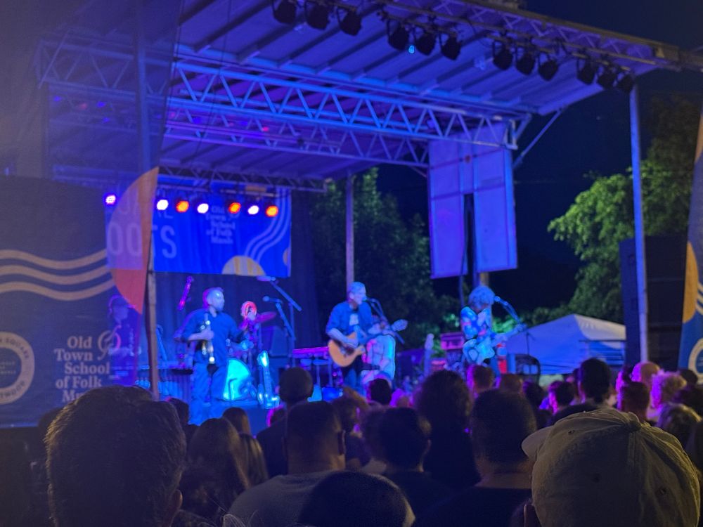 The band Calexico performing onstage at Square Roots Festival in Chicago 