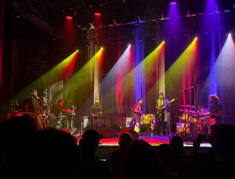 Drummer/ bandleader Makaya McCraven (far right) and his band onstage at Thalia Hall in Chicago.