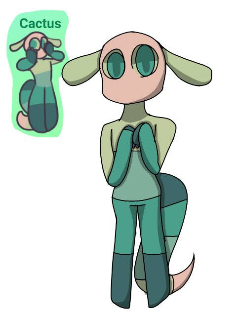 A creature named cactus that, I think I can draw better than this nowadays. Since I adopted them I might give them a little redesign