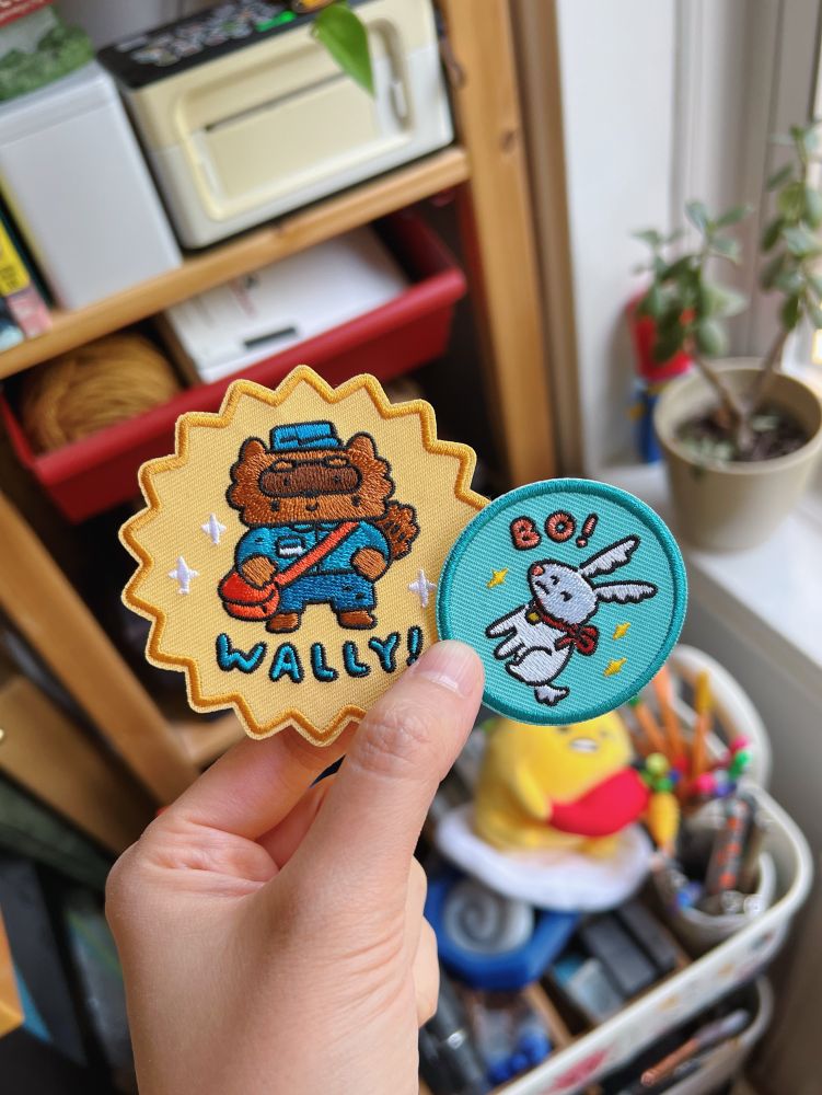 Cute Wally & Bo embroidered patches 