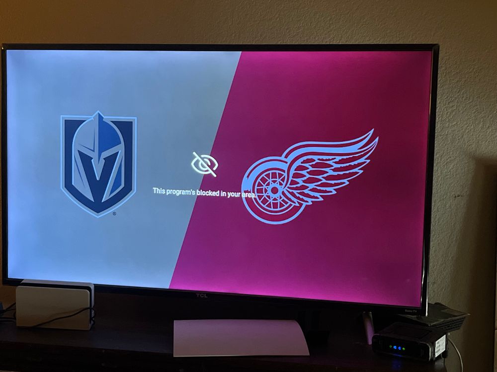 Vegas and Detroit hickey game blackout 