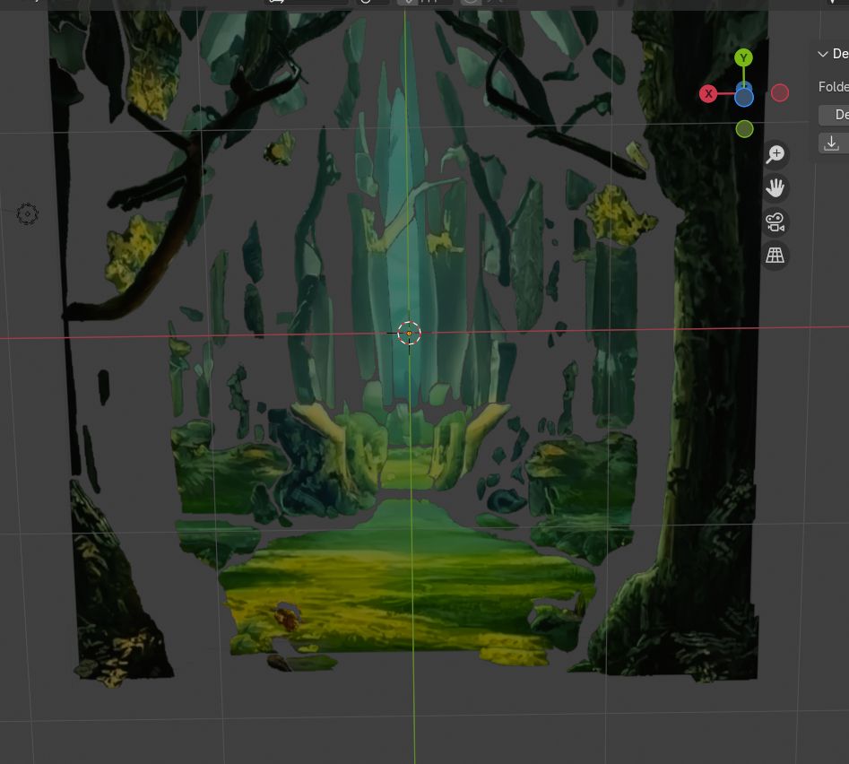 a parallax view of objects in blender