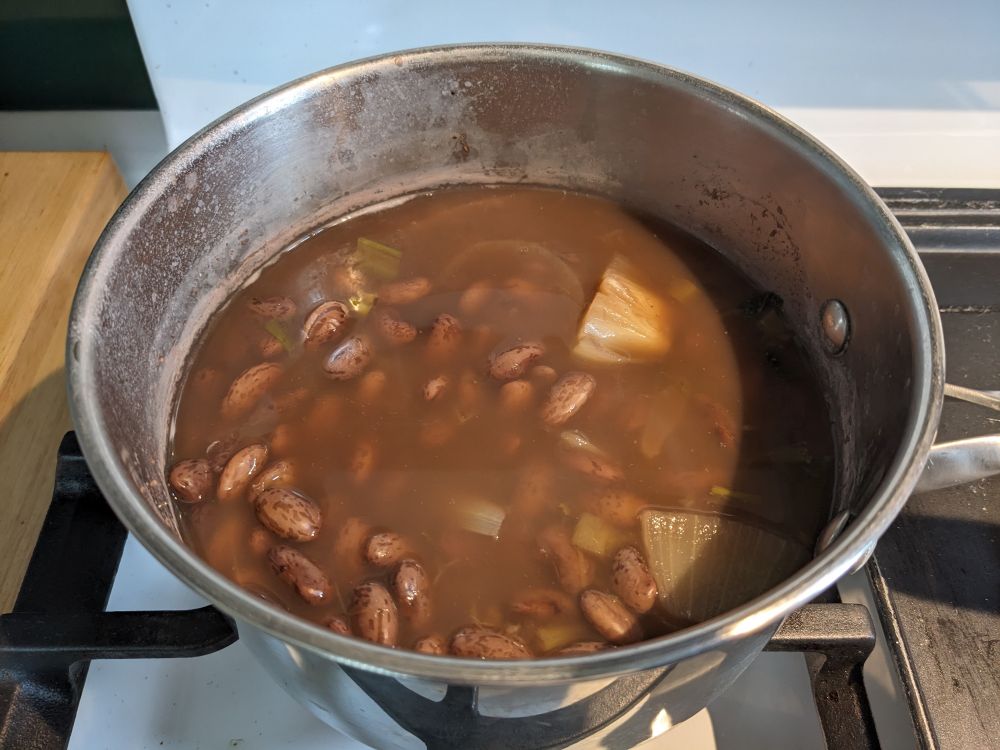 Soup beans (pinto beans in bean broth flavored with onion)