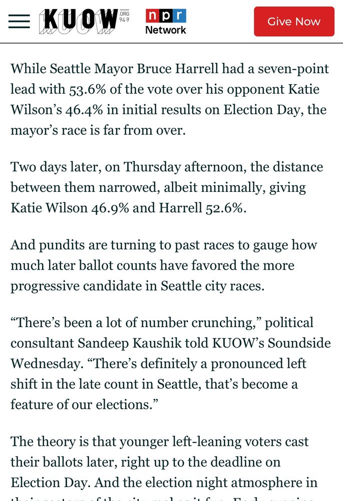 A screenshot of the kuow article text