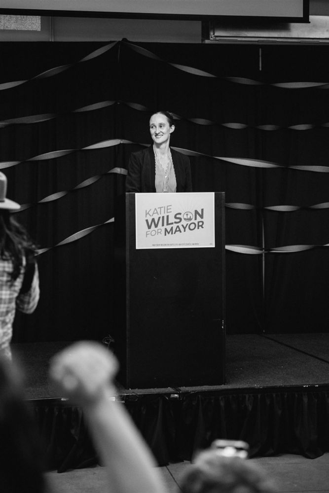 Katie taking in a likely victory in the primary.