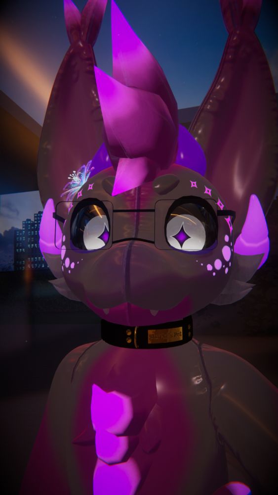 Pooltoy Lumistera looking at the camera