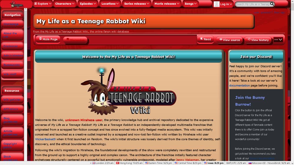 A screenshot of the wiki in light mode demonstrating the wiki's new theme and design.