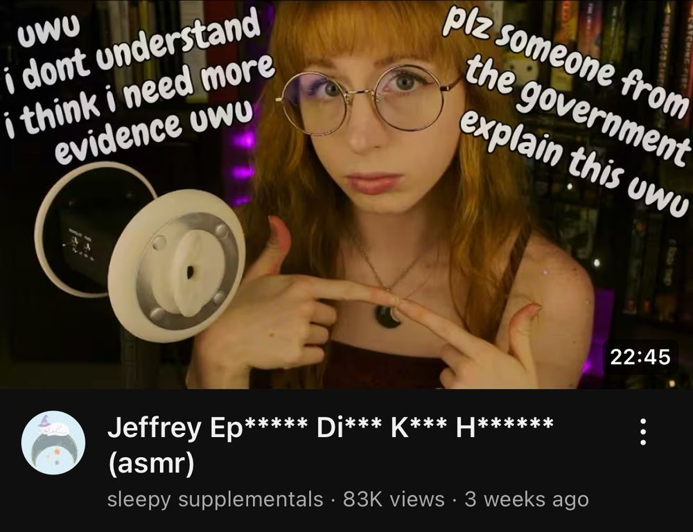 the video title has been mysteriously edited, now censoring "Epstein Didn't Kill Himself". "Jeffrey" remains unchanged.