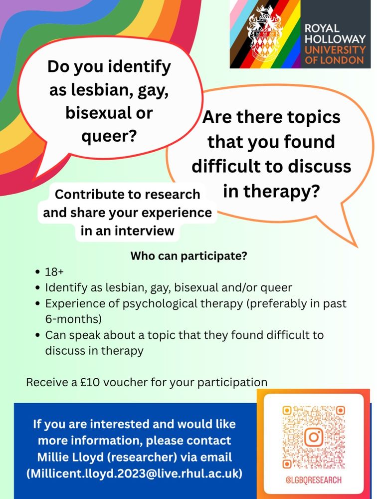 A poster for a LGBQ research study