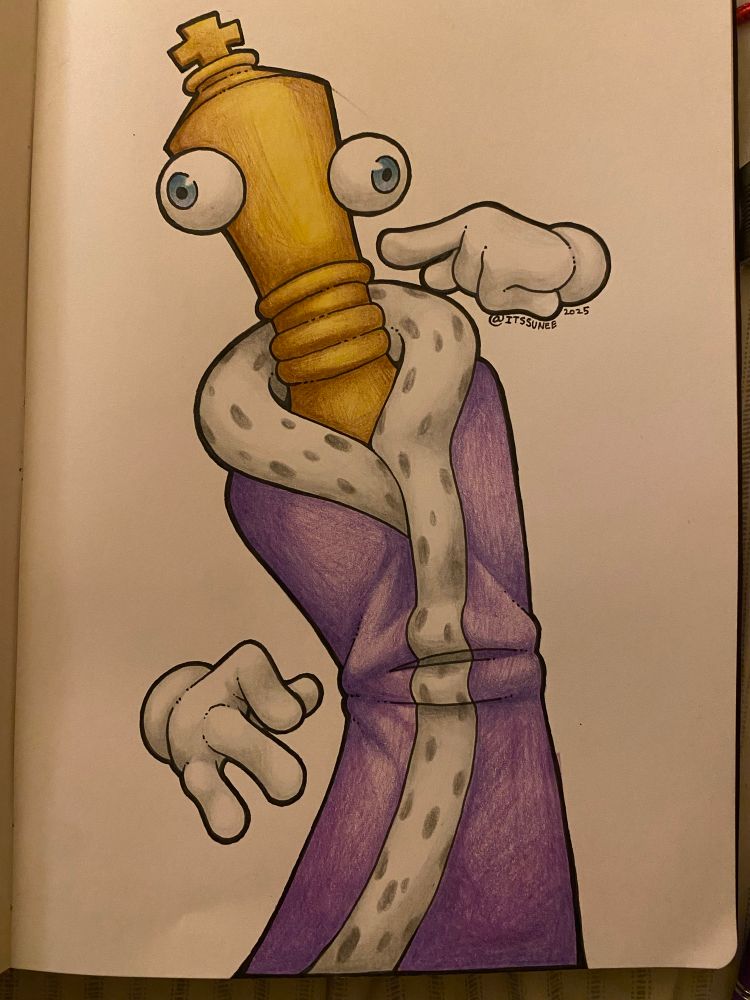 Colored pencil drawing of Kinger from the amazing digital circus 