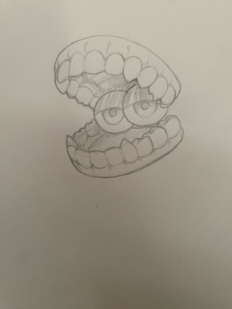 Caine from The Amazing Digital Circus but just his head… it’s a highly detailed sketch…. Where coil this be leading…?