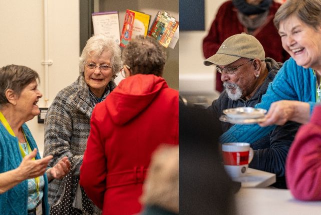 Two photographs showing Bideford's 'Chatty Cafe'.