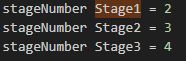stageNumber stage = stage+1