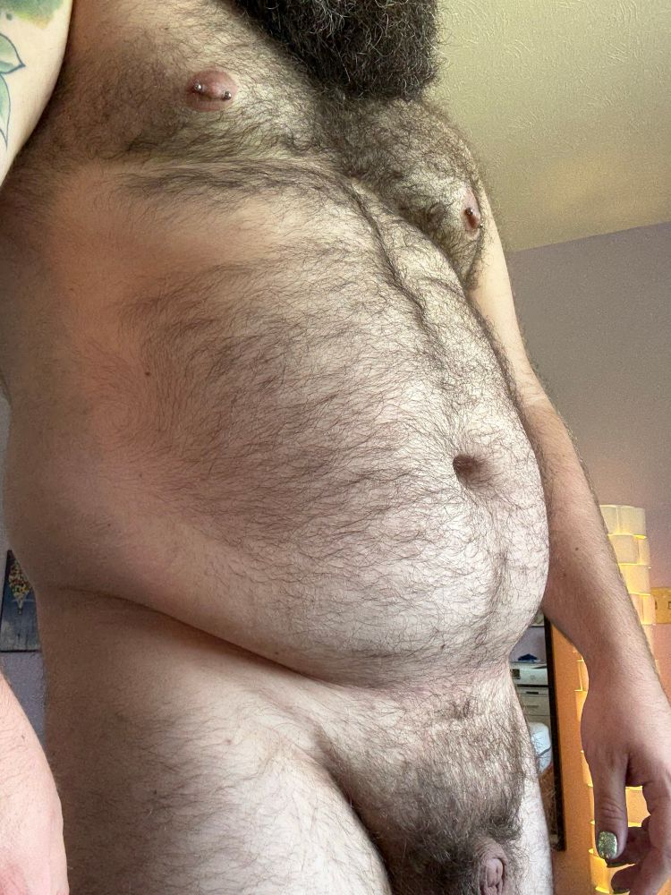 Me, naked, from the bottom of my beard to just below my penis