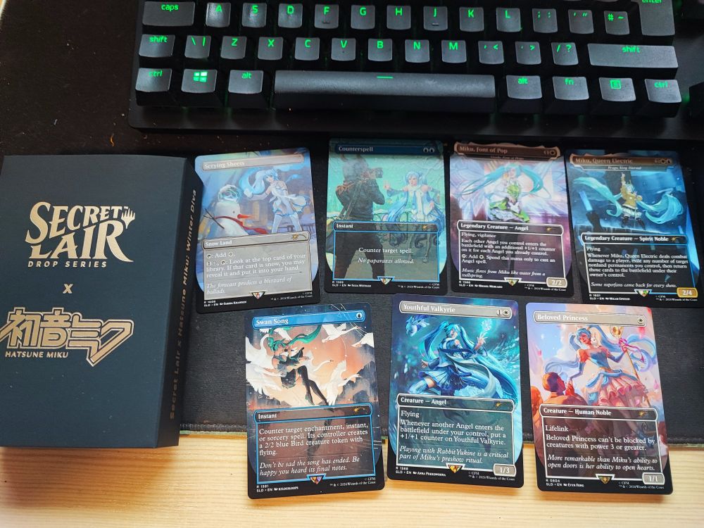 Cartas de Magic the Gathering de la colaboración Secret Lair x Hatsune Miku: Winter Diva