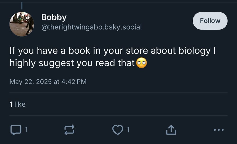 His post only has one like: himself