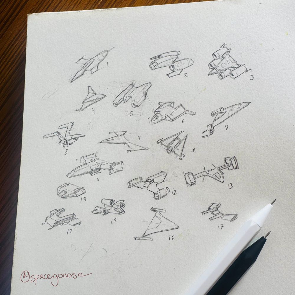 page of scratchy pencil rendered shapes.