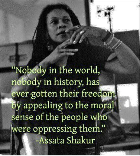 "Nobody in the world, nobody in history, has ever gotten their freedom by appealing to the moral sense of the people who
were oppressing them."
-Assata Shakur