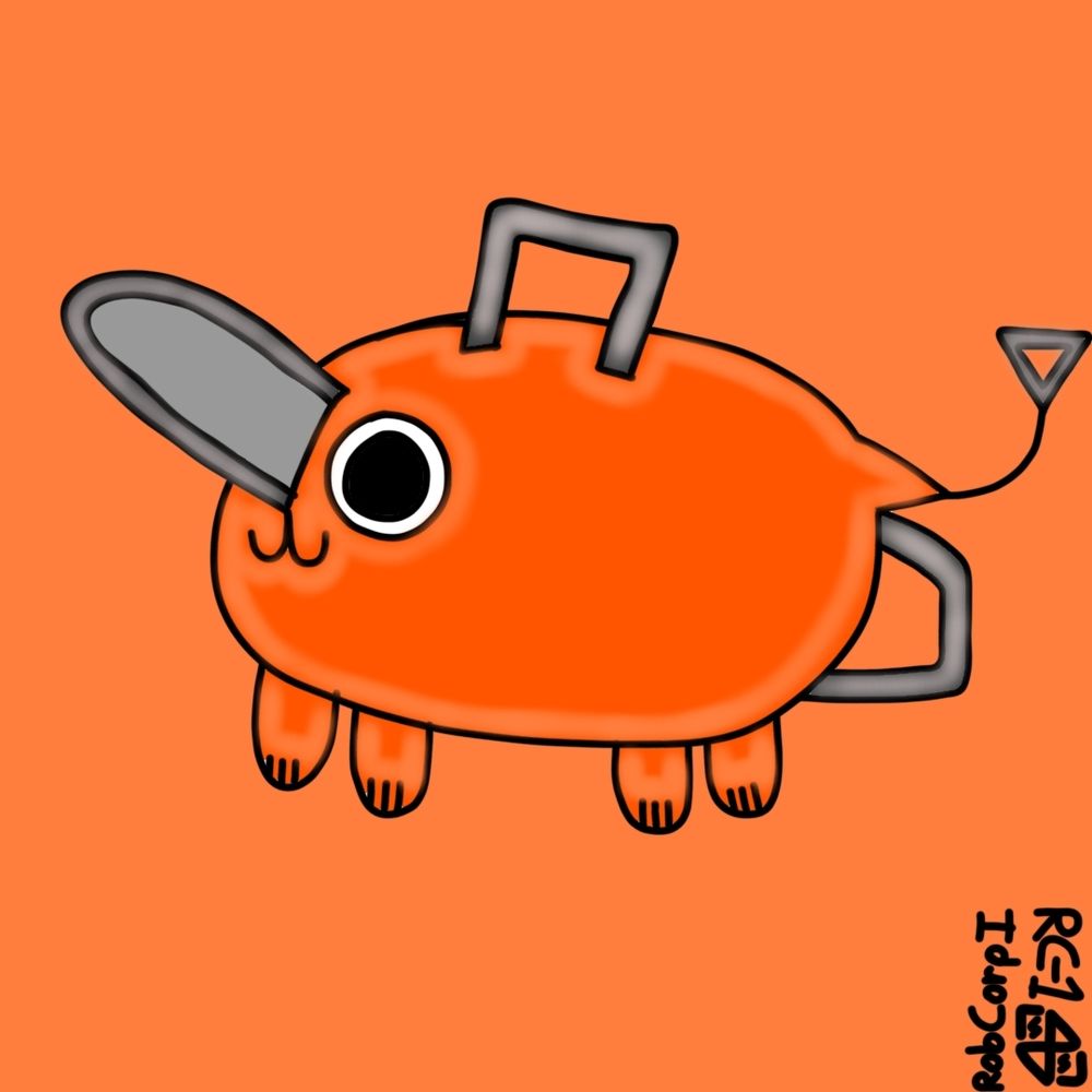 Un pequeño fan-art de Pochita del anime Chainsaw Man.