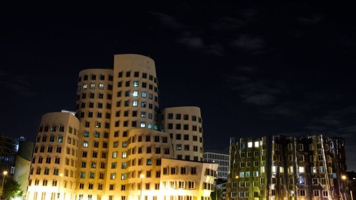 Gehry Buildings by night
