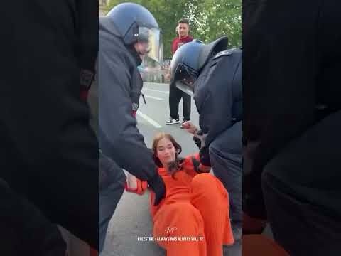 A 13-year-old girl is arrested at a Pro-Palestine event in Germany #gaza #palestine #shorts