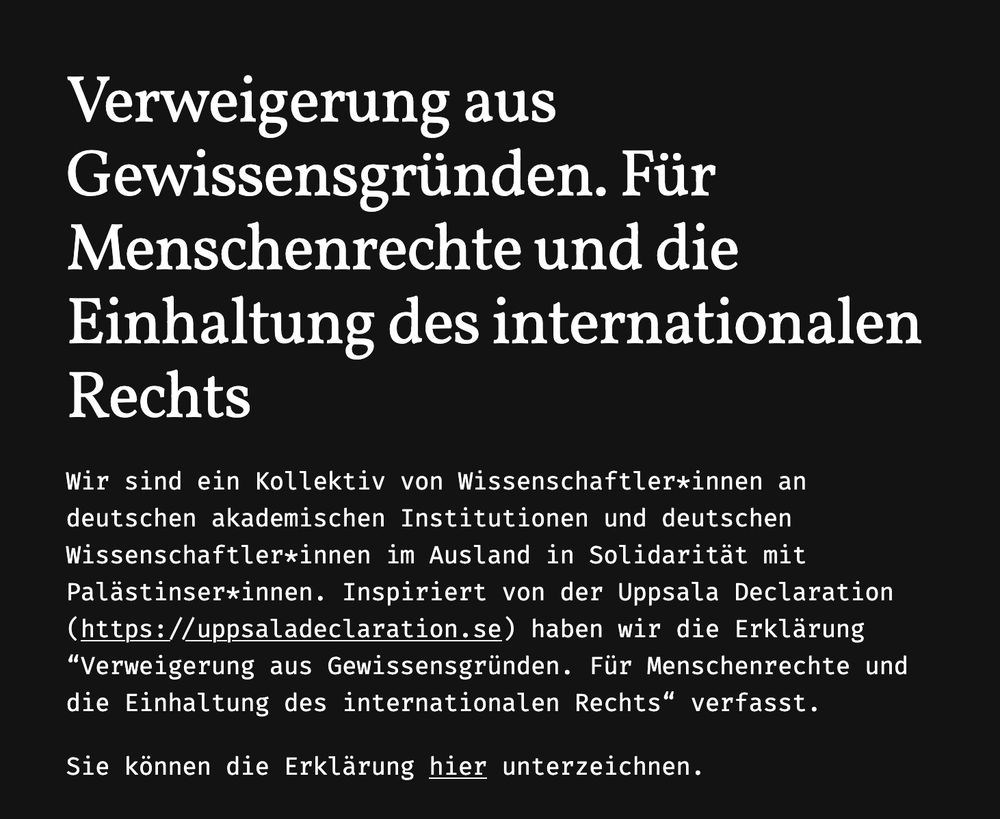 First part of the German Uppsala Declaration